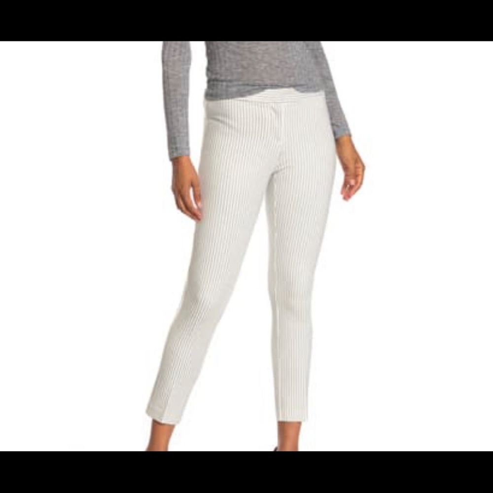 Amanda & Chelsea Stripe Print Ponte Pants Size: 14